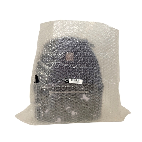 New MCM Blue & Black Camo Print Leather Stark Backpack main image 4